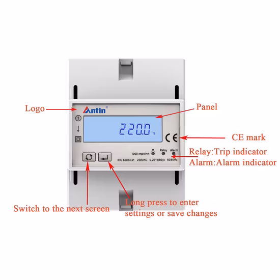 AT100g Однофазные счетчики энергии на DIN-рейку, Счетчики на DIN-рейку, Счетчики энергии, Счетчики мощности