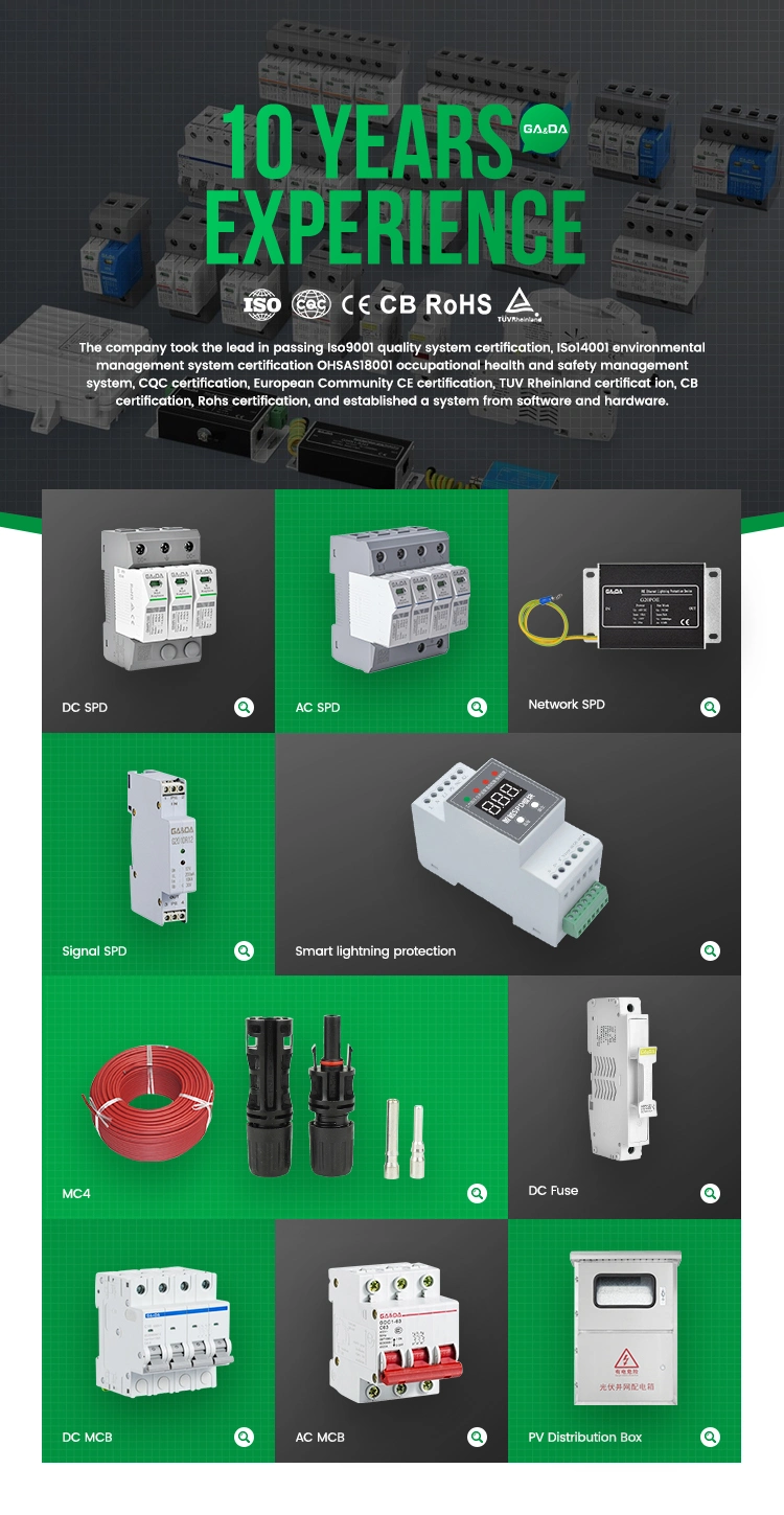 Gada Large Discharge Energy Voltage Power Lightning Surge Protectors