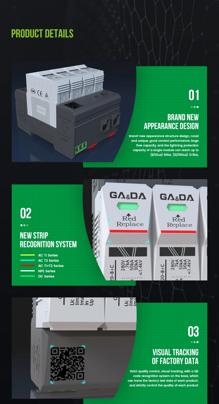 Gada Large Discharge Energy Voltage Power Lightning Surge Protectors