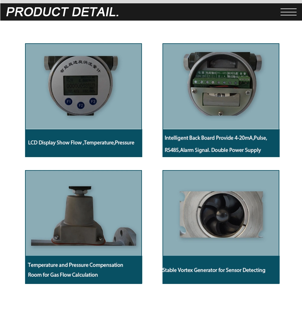 ANSI Flange Vortex Precession Flowmeter Swirl Vortex Precession Flow Meter for Compress Air