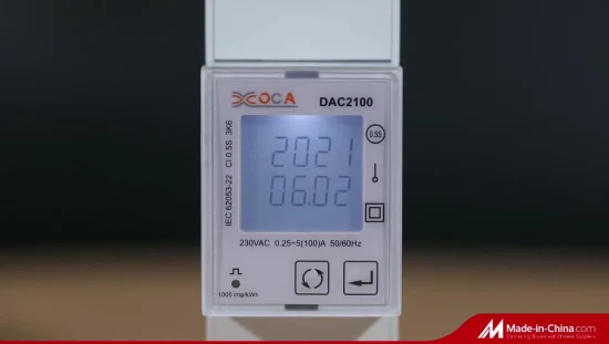 Dac2101 Однофазный ЖК-дисплей на DIN-рейку Многотарифный счетчик энергии Modbus